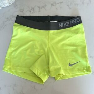 Neon Yellow Nike Pro Spandex